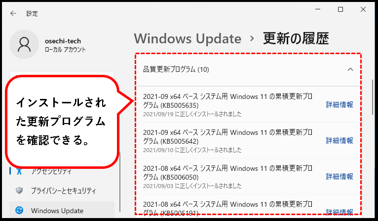 「【windows11】手動でWindowsアップデートするやり方」説明用画像20