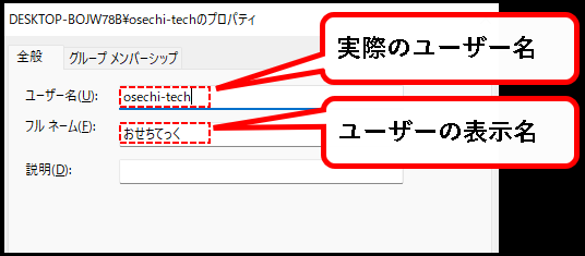 「Windows11】ユーザー名を確認する方法」説明用画像2