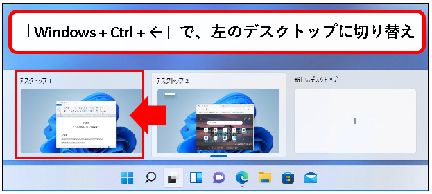 「【Windows11】デスクトップの切り替えかた（設定と使い方）」説明用画像21