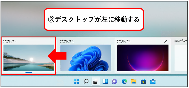 「【Windows11】デスクトップの切り替えかた（設定と使い方）」説明用画像36