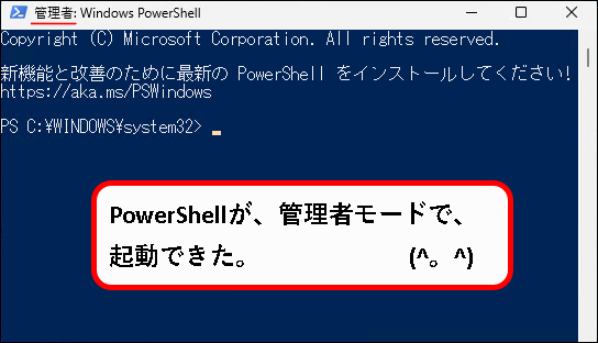 「【windows11】PowerShellを起動する方法」説明用画像74