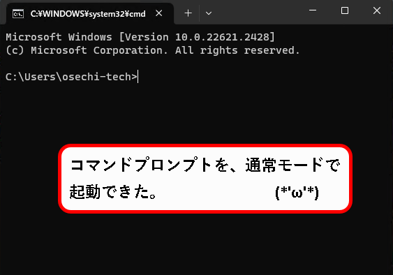 「【windows11】コマンドプロンプトを起動する方法」説明用画像8