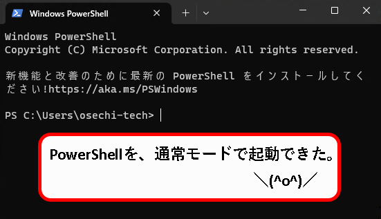 「【windows11】PowerShellを起動する方法」説明用画像5